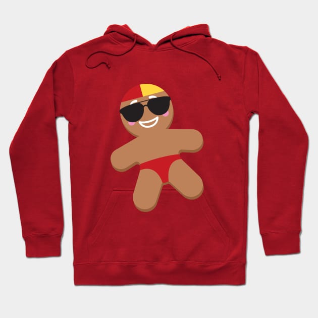 Christmas gingerbread man surf lifesaver Hoodie by creativemonsoon